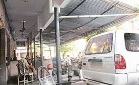 Corridors and space outside the shops have been encroached upon by mechanics in the motor market in Sector 38 (West), Chandigarh, causing inconvenience to people.