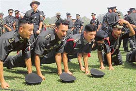 Jubilant newly commissioned officers who passed out from the IMA, Dehra Dun