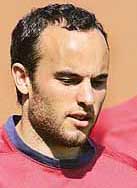 US midfielder Landon Donovan during a training session in Norderstedt on Saturday.
