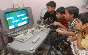 Free from the routine of schools, these children take on a video game challenge