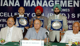 Recipients of the LMA annual with the Punjab Governor, Gen SF Rodrigues in 