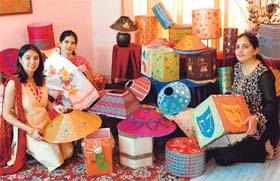 Designer lampshades at display