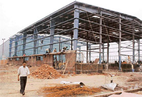 A prefabricated structure comes up at Baddi. The prefabrication process has to be encouraged for building houses for the masses within a short span of time.