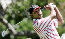 Jeev Milkha Singh hits off the 10th tee during the first round of the US Open golf championship at Winged Foot Golf Club in Mamaroneck, New York, on Thursday
