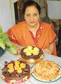 Cookie Marwaha with her creations. 