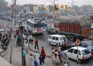A view of the Zirakpur chowk.