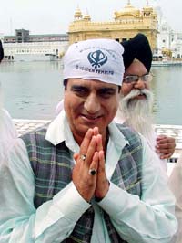 Bollywood actor and MP Raj Babbar comes out after paying obeisance at the Golden Temple in Amritsar