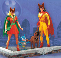 Batwoman with her neice Batgirl in an animated version of the series