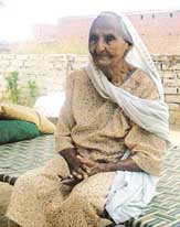 Lajwanti, alias Bashaira, at her rented house in Damtal.