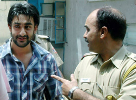 Sahil Zaroo, accused in the Rahul Mahajan drug abuse case, is produced at the Patiala House Court in New Delhi on Tuesday