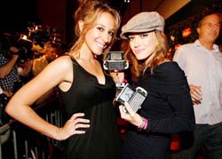 Haylie Duff (left) and Hilary Duff join T-Mobile at an exclusive launch event for the new T-Mobile Sidekick 3
