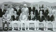 Swaranjit Singh Butt (standing at the centre) with team members of E.W. Swantons England XI