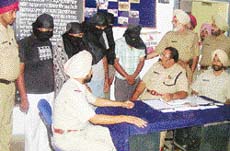 The police questions the miscreants nabbed by the Sudhar police on Tuesday.
