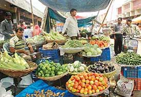 With prices of vegetables witnessing a steep hike, there has been a substantial fall in number of customers frequenting vegetables markets