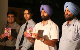 Congress leader Sukhpal Khaira releases the VCD of Punjabi film Marna Sakht Mana Hai.