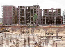 A concrete jungle takes shape in Zirakpur on the periphery of Chandigarh. 