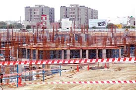 A view of the city centre under construction in Ludhiana