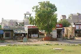 Structures that have come up on the land acquired by the Chandigarh Administration in Kishangarh village for Phase-II of the IT park