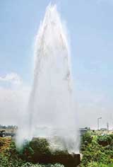 No fountain this! Water gushes out from leakage in sewerage water pipe in Sector 47 on Sunday