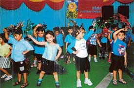 Children perform at the finale of a summer camp in Chandigarh on Sunday