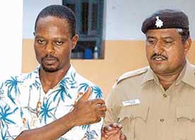 Stanley Wiseman in police custody at Crime Branch, Sector 11, in Chandigarh
