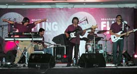 Taan Trikz, a musical group from Delhi, performs in Ludhiana on Saturday
