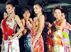 Models showcase Gabrielle diamond jewellery at a fashion show in Mumbai