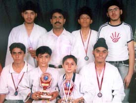 Students of Guru Nanak International Public School who won positions in the 7th Full Contact Chinese Martial Arts Championship held recently