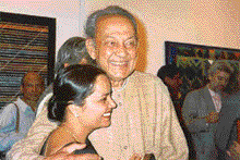 Syed Haider Raza with dancer Prerna Shrinali in Paris