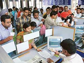 Students rush to submit forms at Panjab University on the last date of admission in Chandigarh