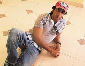 Sonu Sood takes a break at Mohali. Photo: Vicky Garu