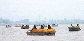 Reduced visibility due to haze over the Sukhna and sultry weather failed to dampen the spirits of boating enthusiasts at the lake on Sunday