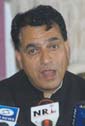 BJP state president Suresh Bhardwaj addresses a press conference in Shimla on Sunday.