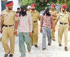 The accused in an attempt to murder case in police custody in Jagraon on Sunday.
