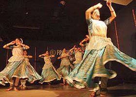 Students of Pracheen Kala Kendra perform at a cultural programme in Chandigarh
