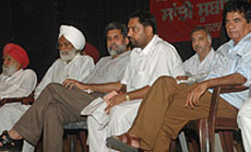 Leaders of the CPI, CPI (M), Forward Block and RSP at a joint convention in Jalandhar on Monday. 