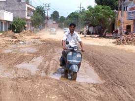A view of the incomplete Sultanpur Lodhi Road in Kapurthala