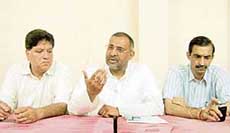 The Punjab BJP president, Mr Avinash Rai Khanna, addresses a press conference in Ludhiana on Thursday. 