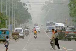 Visibility was considerably reduced as haze hung over the Union Territory and surrounding areas on Saturday.
