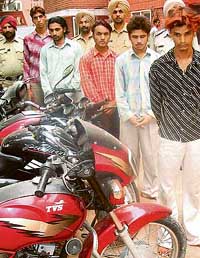 The alleged snatchers arrested by the Mohali police on Saturday. 