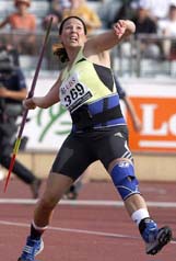 Finlands Mikaela Ingberg competes during the womens javelin event at the IAAF Super Grand Prix athletics meet in Lausanne on Monday. 