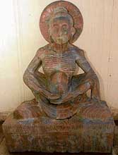P.S. Sawhney with his collection of sculptures depicting different yoga asanas. 