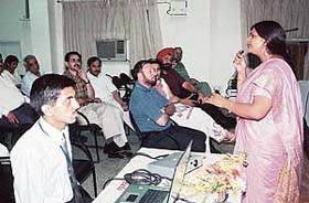 Ms Shalini Gupta speaks at a seminar on career awareness held at the IMA campus in Sector 35, Chandigarh