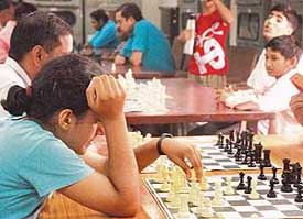 The Chandigarh Chess Championship in progress at Navodaya Vidyalaya, Sector 25, Chandigarh, on Thursday