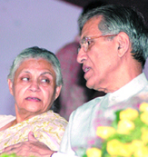 Delhi Chief Minister Sheila Dikshit and Lt-Governor B. L. Joshi at the inauguration of Urs Transit Camp 2006 at Burari Ground in the Capital on Thursday.