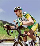 USAs Floyd Landis rides during the 200.5 km 17th stage of the 93rd Tour de France cycling race from Saint-Jean-de-Maurienne to Morzine on Thursday.
