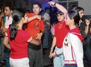 Youngsters jive to the music in Sector 26