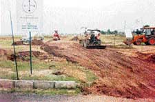 A special road being laid for the Chief Ministers visit to Mohali