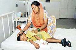 Prince being taken care by his mother at a hospital in Kurukshetra