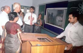CBSE Chairman Ashok Ganguly at the inauguration of a smart classroom at BCM Arya Model Senior Secondary School, Shastri Nagar, Ludhiana, on Monday.